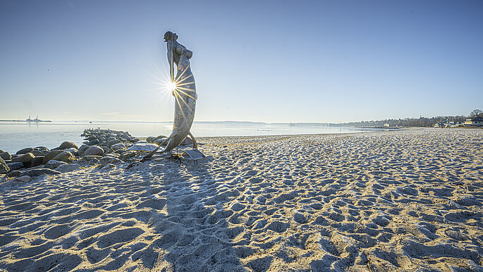 Strand von Eckernförde im Gegenlicht
