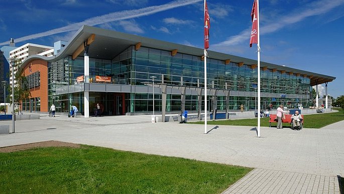 Zu sehen ist der Eingangsbereich vom Aktiv-Hus.