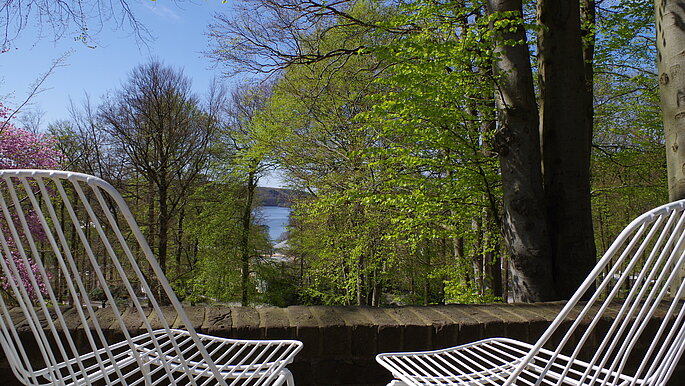 Kurpark, Stühle, Malente