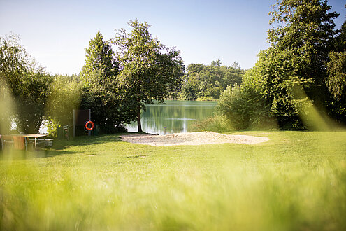 Badestelle, Strand, See, Grebin